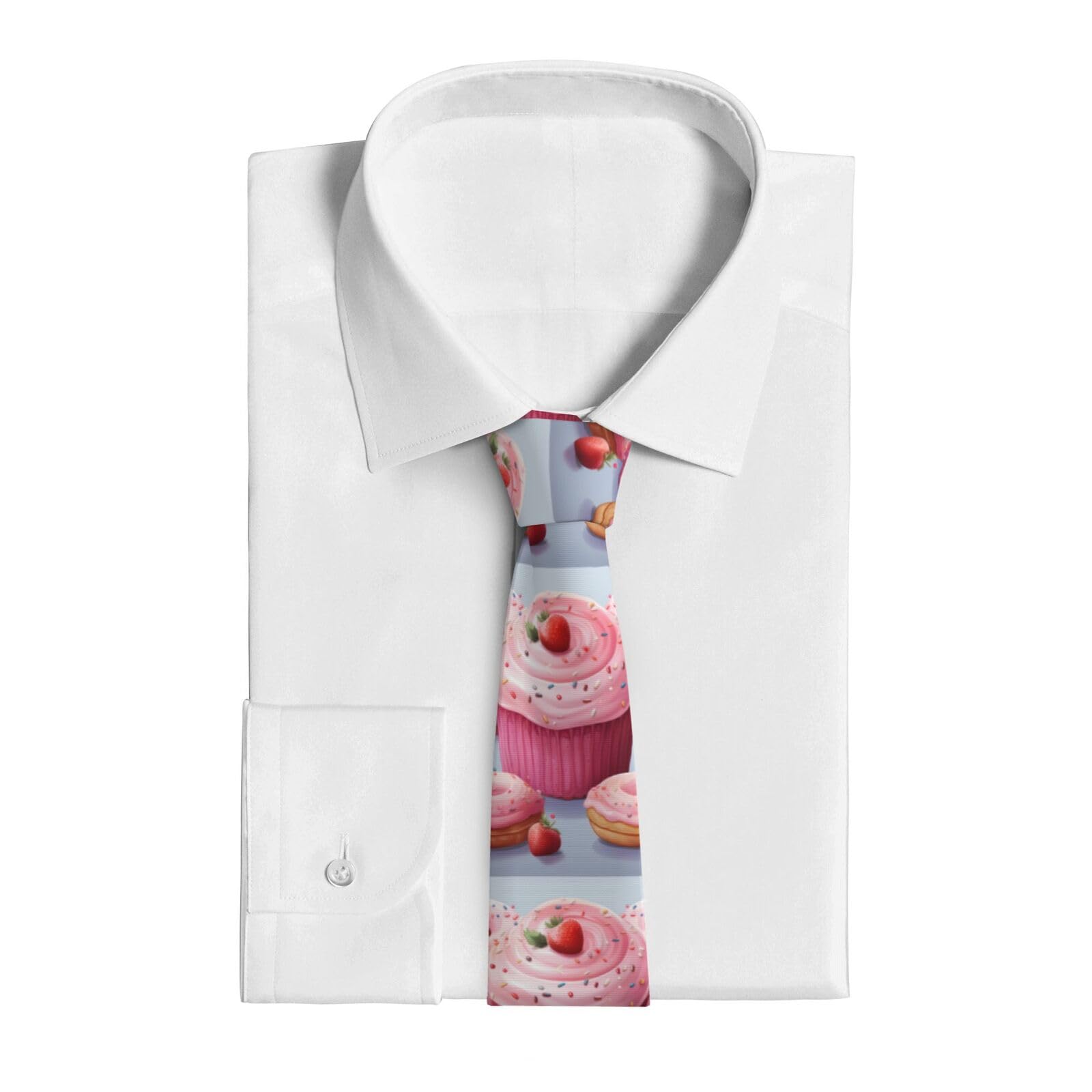 Anceky Men's As Pic Donut And Cupcake Tie For Neckties Silk Novelty Neckties For Business Wedding
