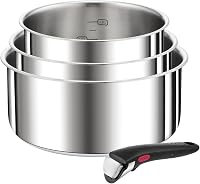 Set de 4 oale Tefal Ingenio Preference din oțel inoxidabil pentru inducție L898S4, stivuibil, economisire de spațiu, mare 1