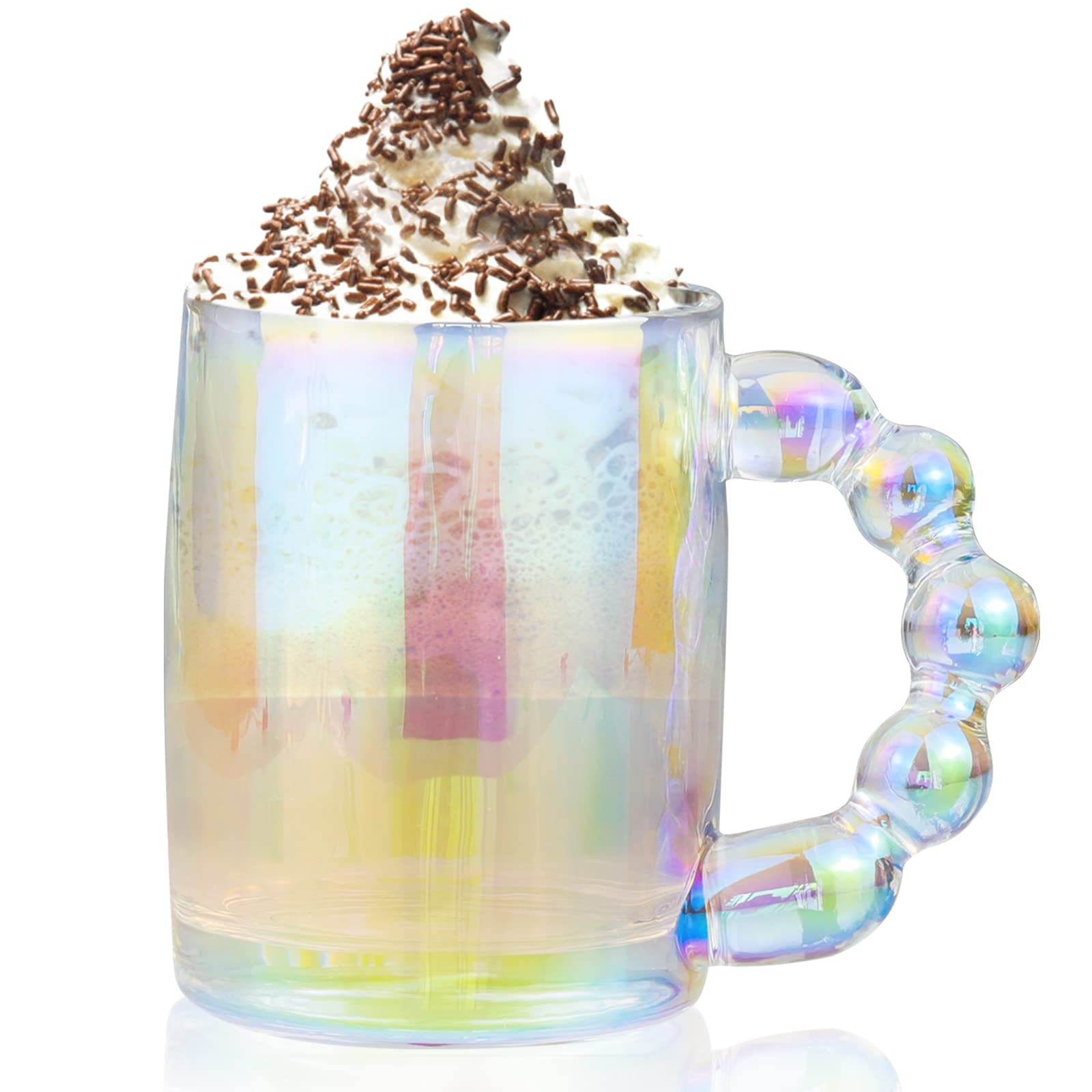 Iridescent Glasses Coffee Mug Insulated Heavy Espresso Mugs Crystal