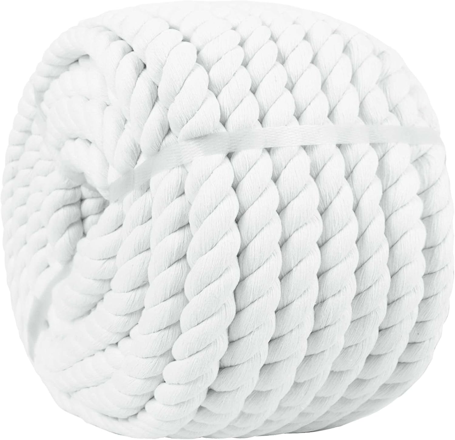 White Rope Twisted Cotton Rope (1/2 in x 165 ft) Natural Thick Cotton ...