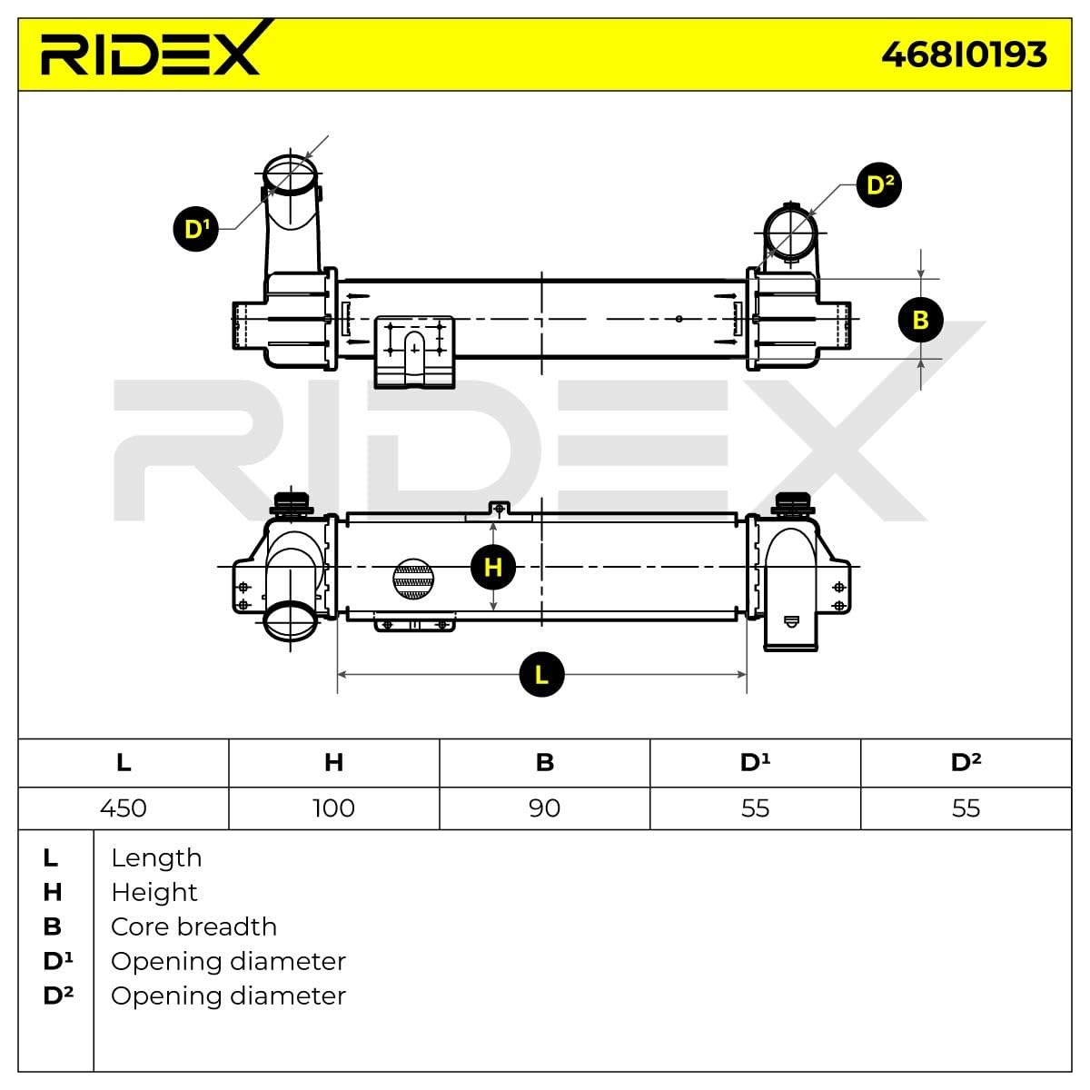 RIDEX 468I0193 Intercooler sin sensor Compatible con KIA SORENTO I JC
