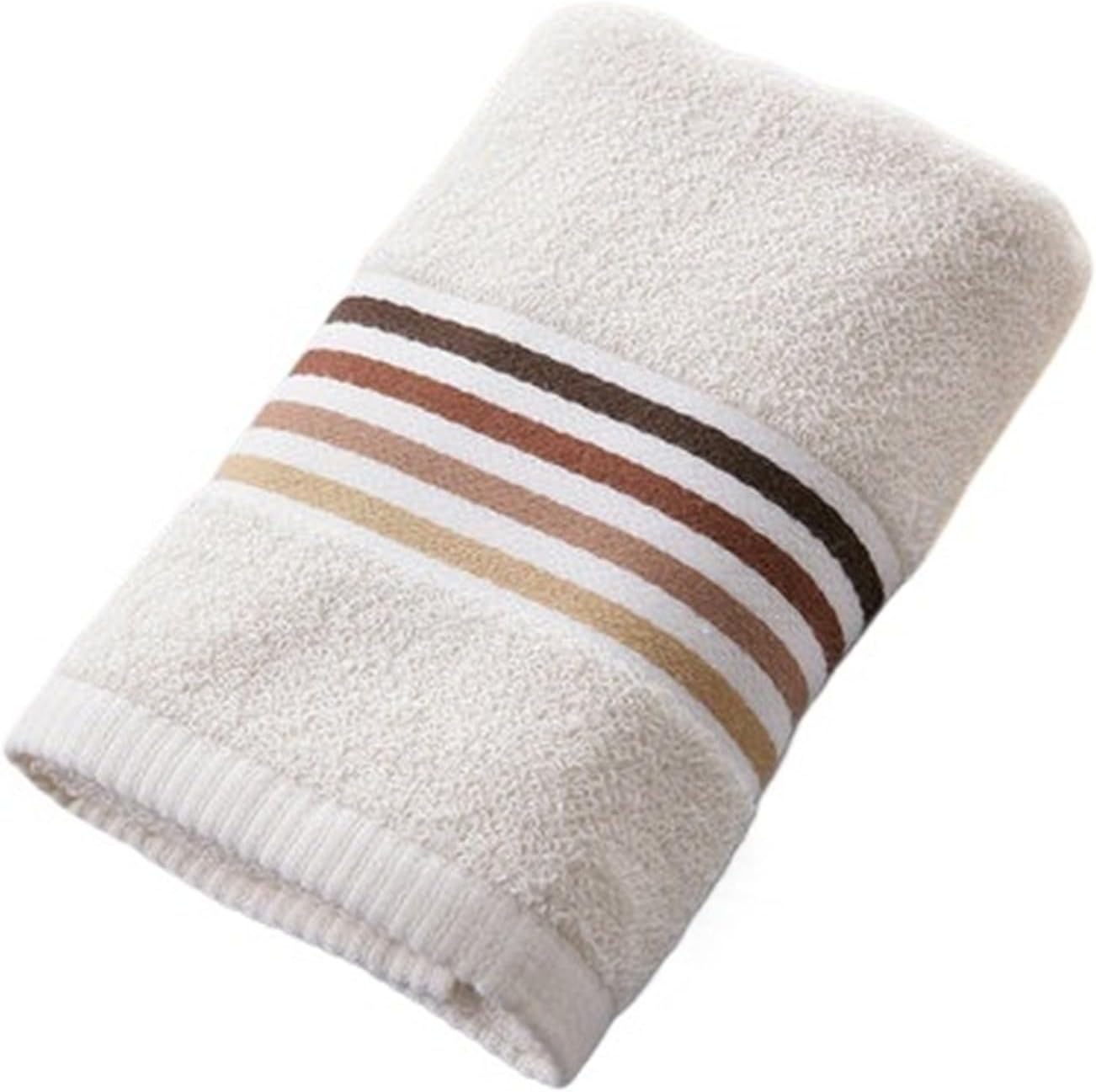 3 Pack Cotton Towels 72x34cm, Thick Absorbent Jacquard Weave Bath and Wash Towels, Soft(Brown)