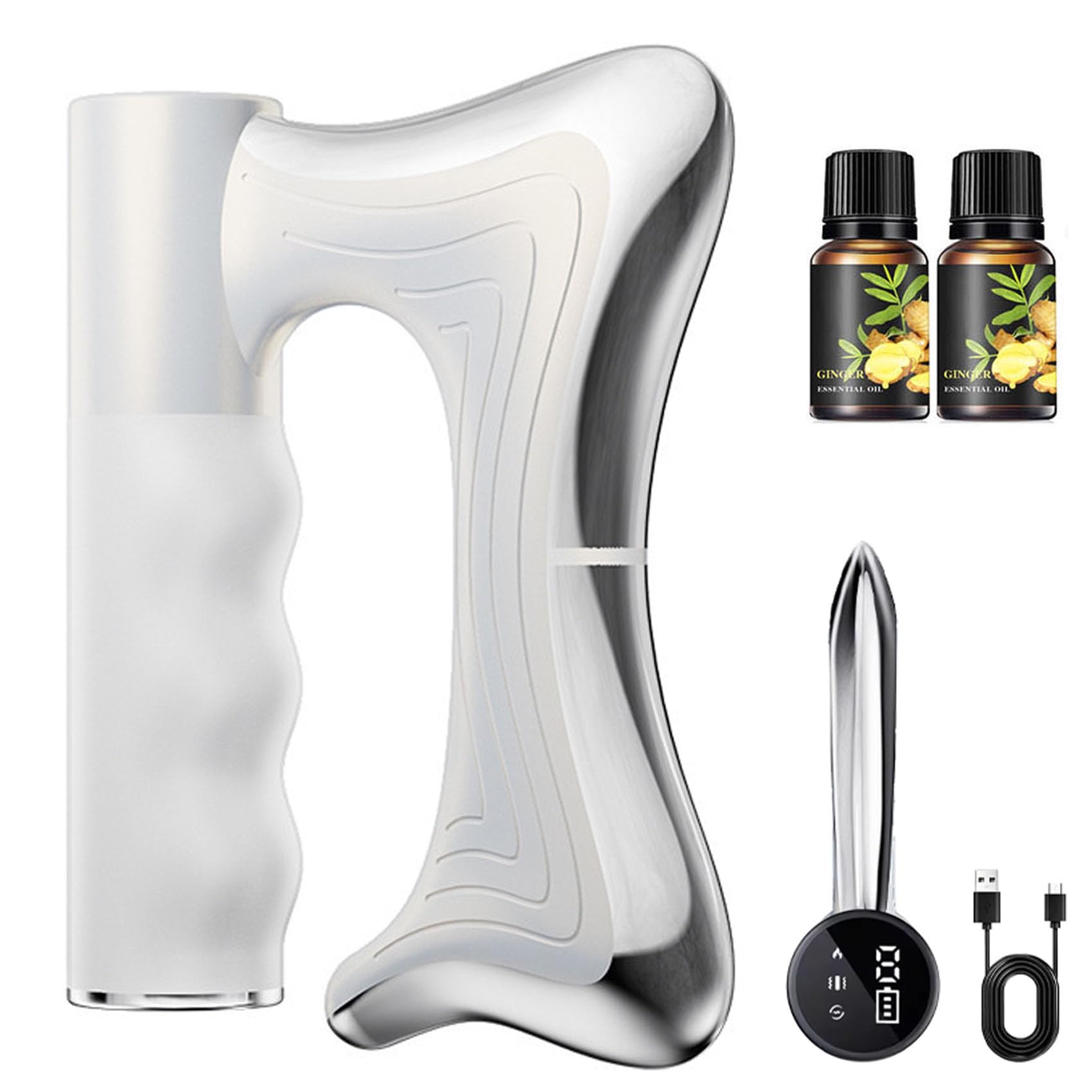 Luxcary Masajeador Drenante, Masajeador Reafirmante para Abdomen y Muslos, Forma Anatómica S Ergonómico Uso Diario en Casa (Blanco)