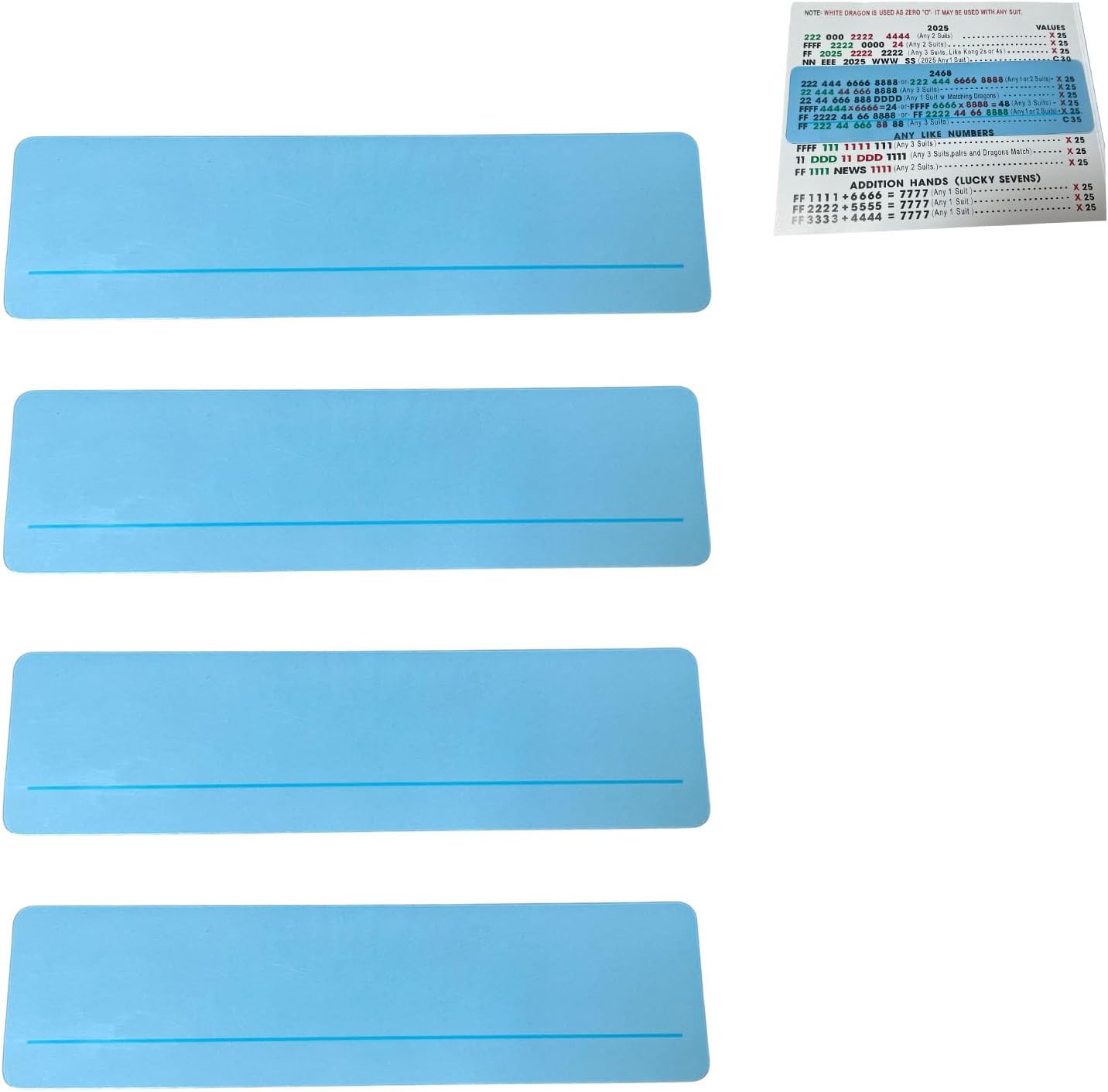 4 PCS Mahjong Card Line Guide, Mahjong Line Reader, Mah Jongg Card Line Finder, Mahjong Accessories, Mahjong Gifts, Mahjong Rules Helper (Blue)