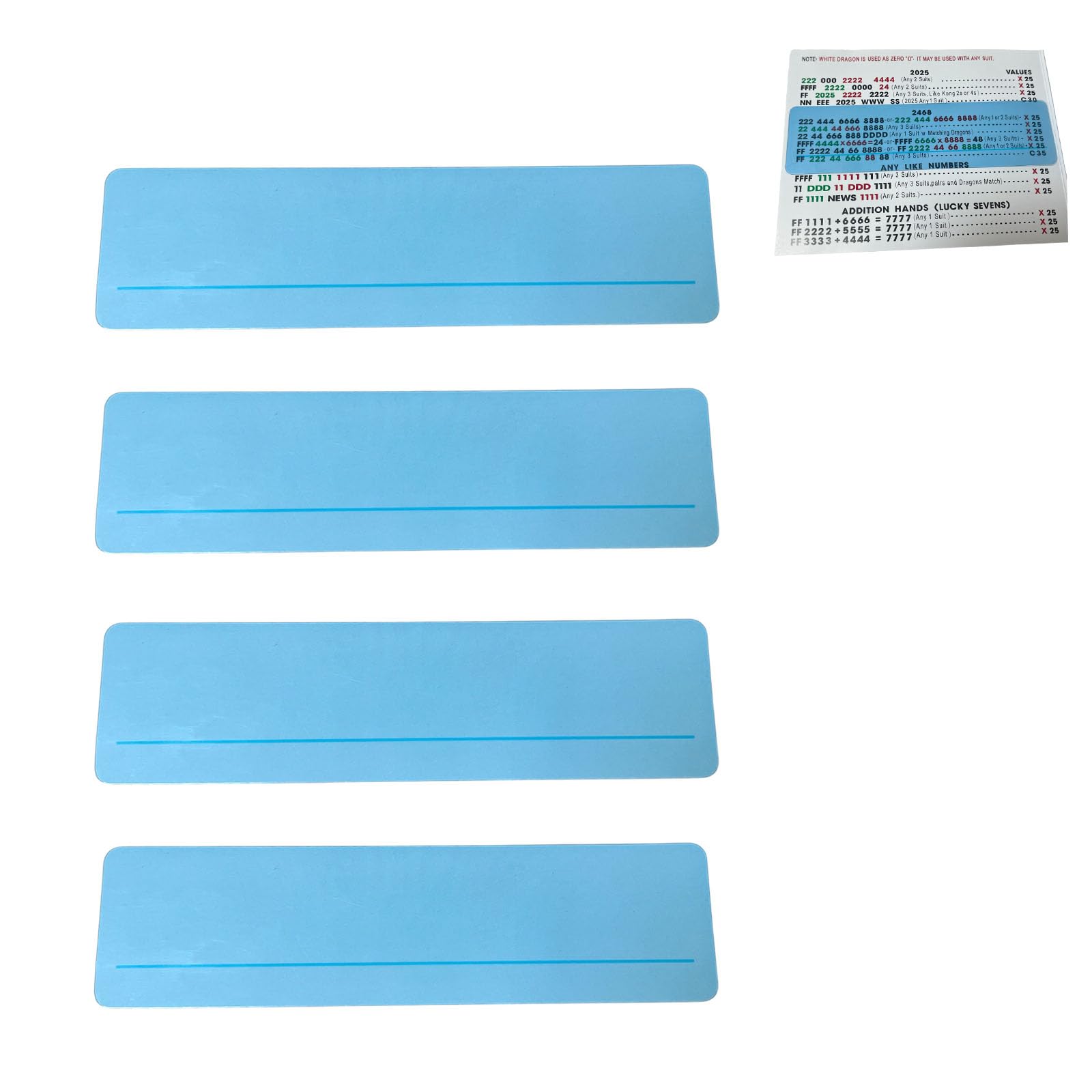 spansee 4 PCS Mahjong Card Line Guide, Mahjong Line Reader, Mah Jongg Card Line Finder, Mahjong Accessories, Mahjong Gifts, Mahjong Rules Helper (Blue)