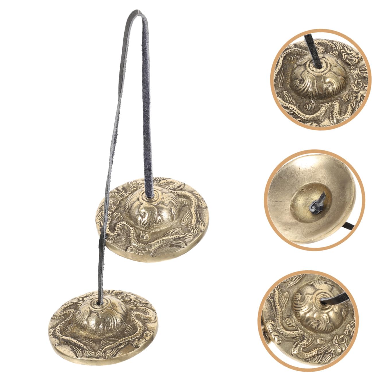 ifundom 2pezzi Bell Percussion Instrument Rame Per Meditazione e Yoga Campana Manico Con Suoni Armonici Per Relax e Cerimonie Spirituali Strumento Musicale Per Percussioni e Decorazioni