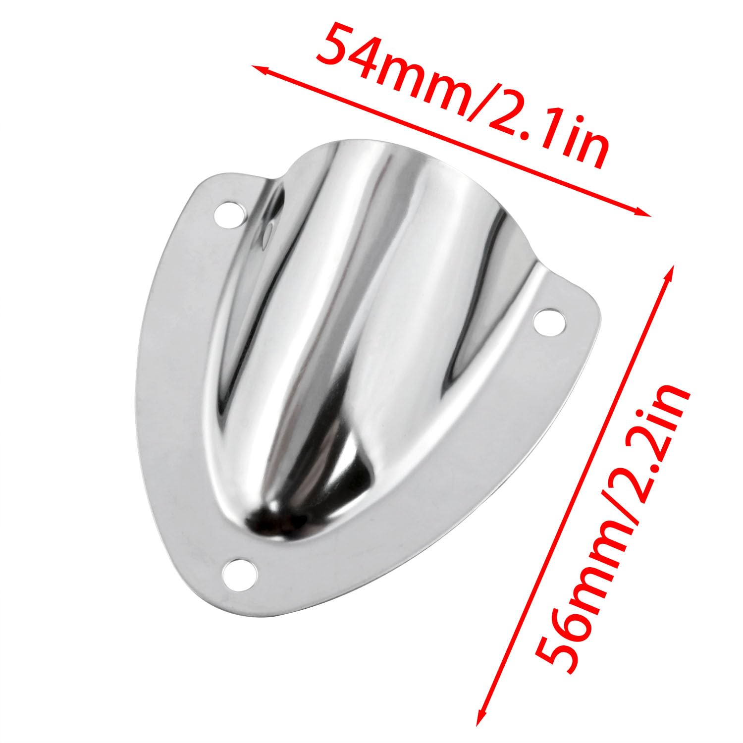 fengxiaomin Stainless Steel Vent Covers Boat Transducer Wiring Covers Boat Clamshell Vents for Yacht Kayak Accessories (with Mounting Screws) 2PCS
