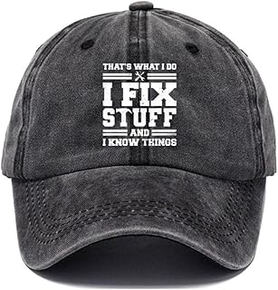 RYGRZJ I Fix Stuff and I Know Things Hat,Vintage Baseball Cap Cool Stuff Hat for Men Funny