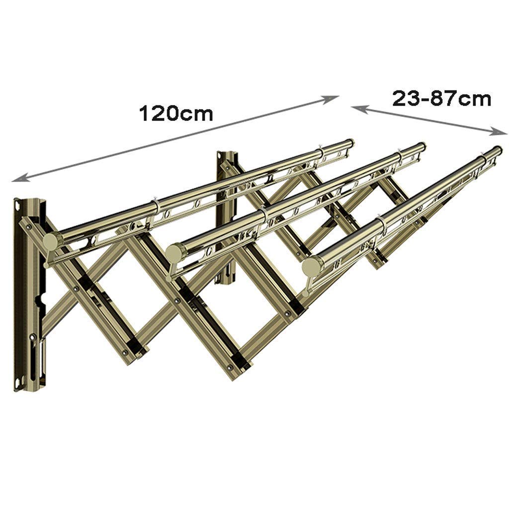 FAXIOAWA Kleiderständer, Wäscheständer, Wäscheständer, Push-Pull-Wäscheständer, Balkon-Außen-Teleskop-Wand-Wäscheständer, ausziehbarer, zusammenklappbarer Wäscheständer