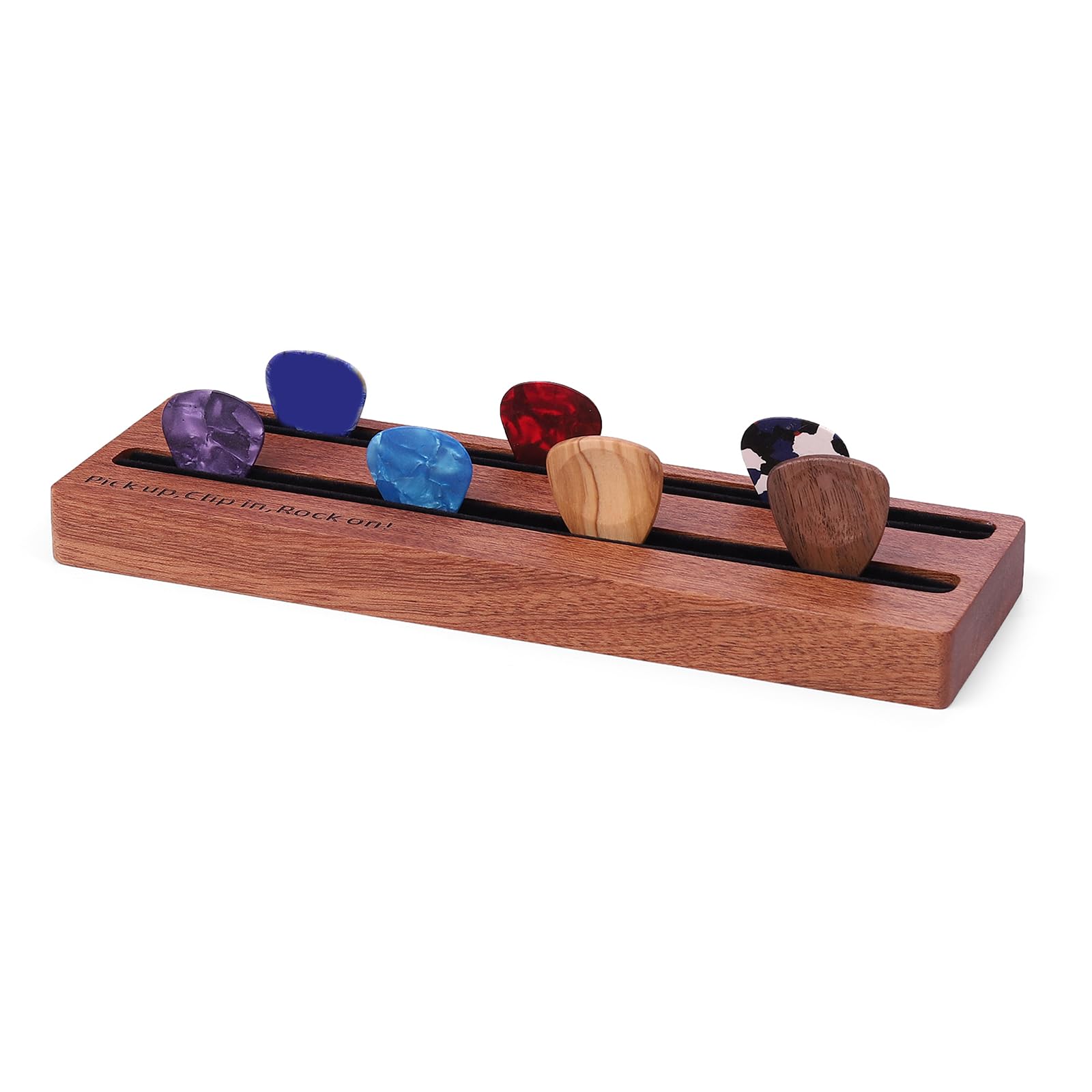 FGDTREE Wood Guitar Pick Display Holder Clip Nonslip Guitar Pick Stand Storage Container Instrument Accessory Easy to Use Stand