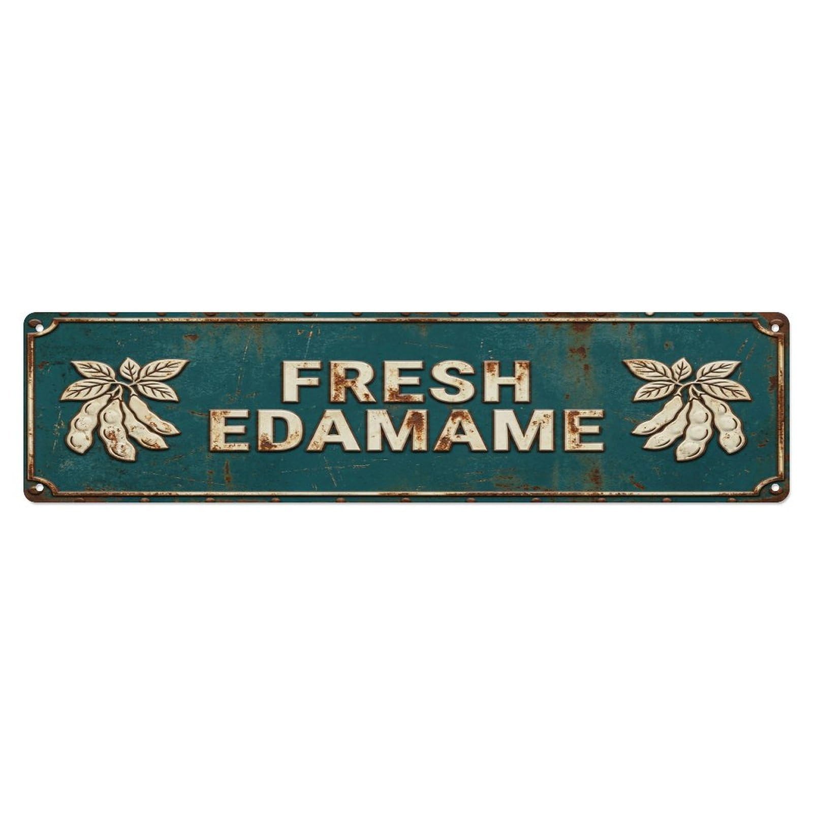 FRESH EDAMAME Vintage Legume Rustic Farmhouse Metal Tin Sign