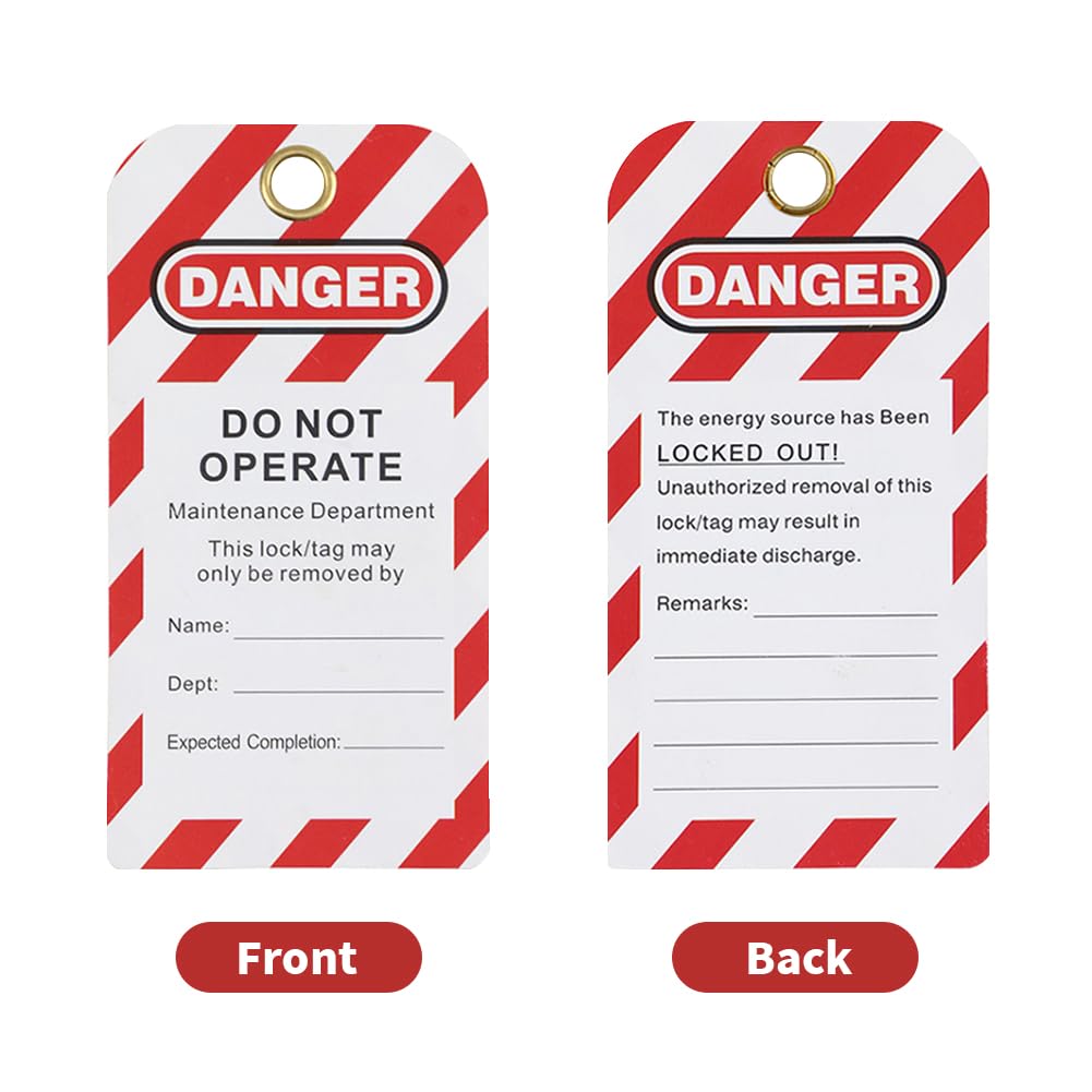 HiLKCO 50 Pack Lockout Tagout Tags OSHA Compliant Loto with 50 Zip Ties Do Not Operate Tags Electrical Equipment Repair
