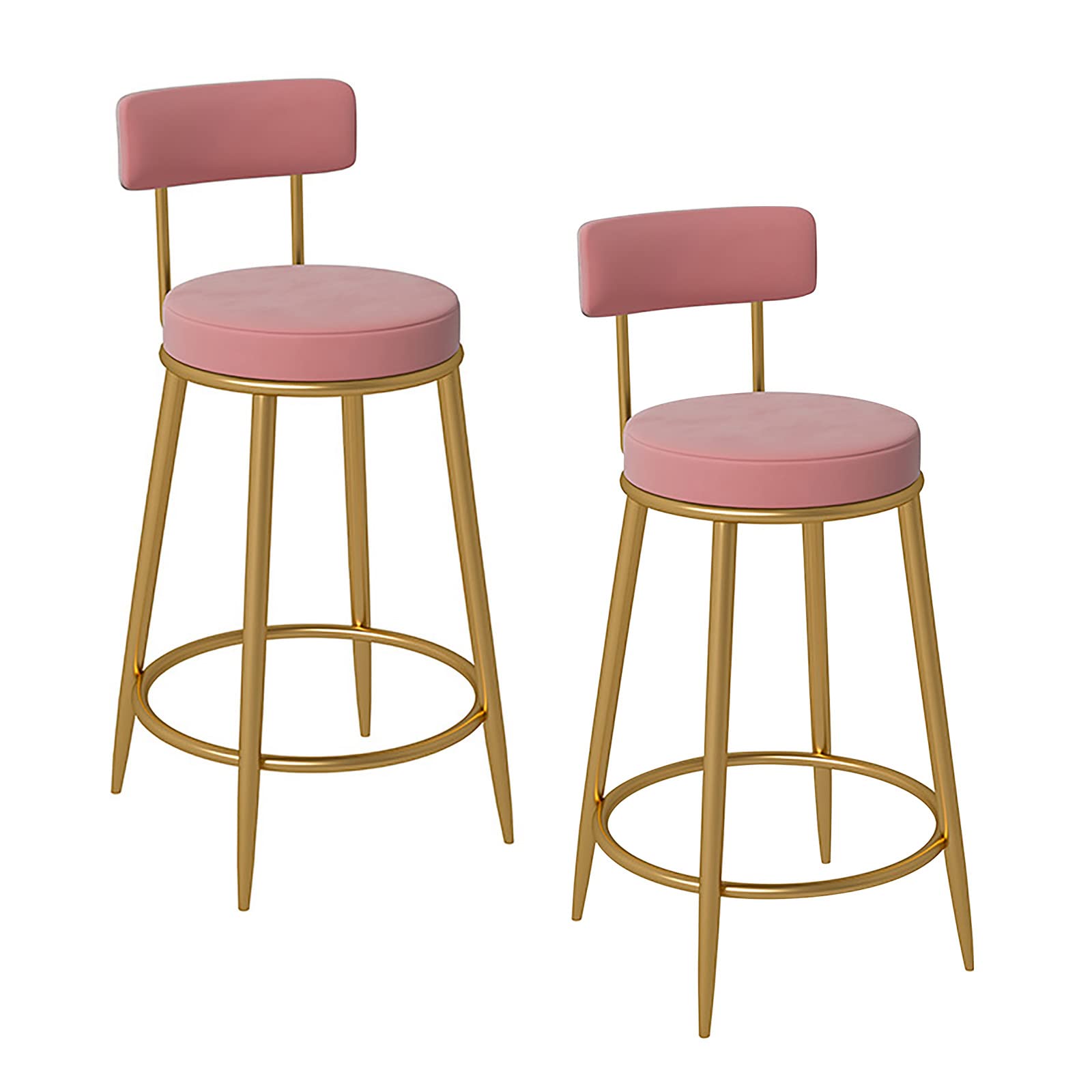 Tabouret de bar industriel en métal lot de 2 avec repose-pieds hauteur 65 cm pour cuisine et bistrot
