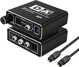 Giveet 192kHz Digital to Analog Audio Converter with Volume Control, DAC Digital SPDIF Optical Toslink to Analog Stereo L/R RCA & 3.5mm AUX Jack Adapter for TV Box HD DVD PS3 PS4 Xbox Amp Home Cinema