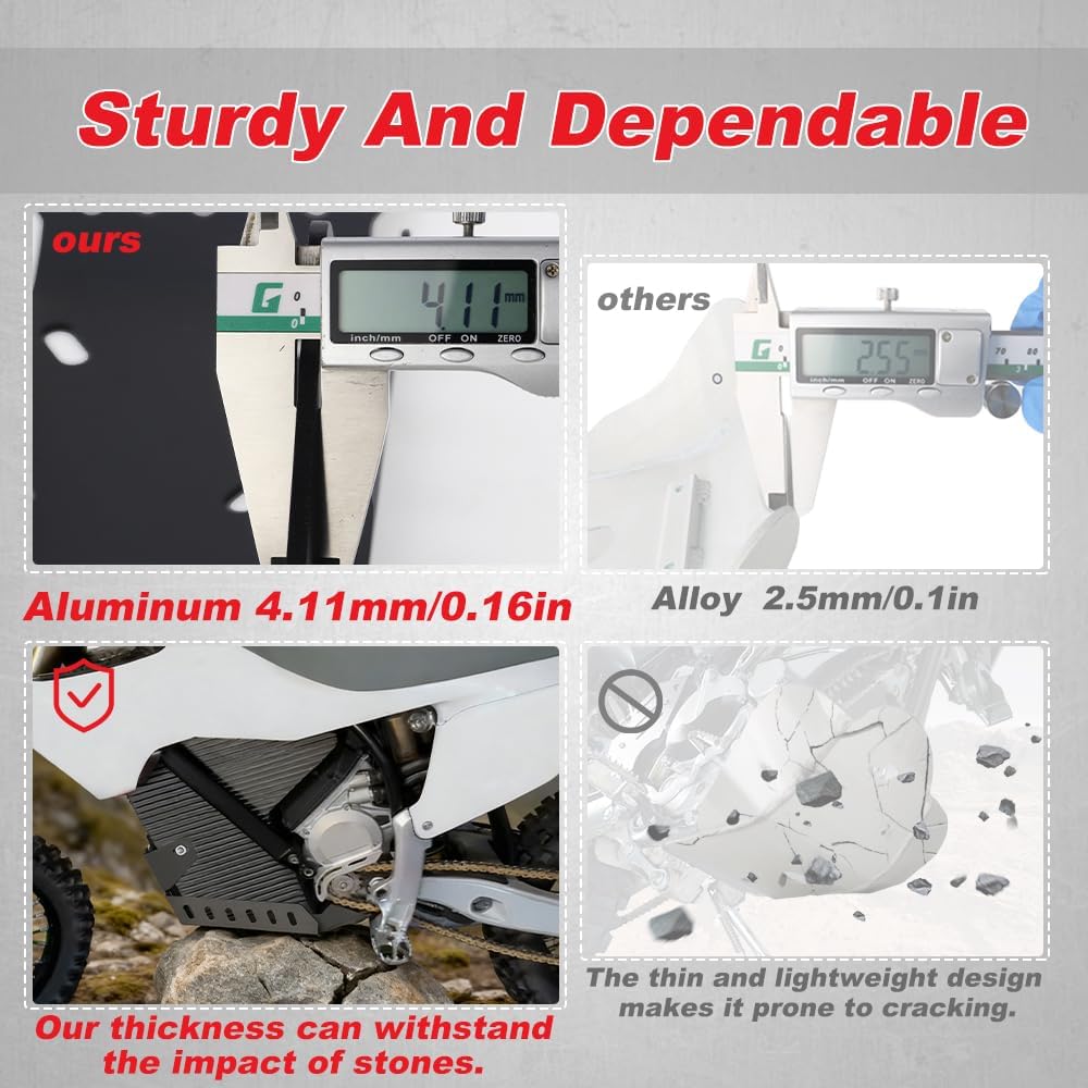 Xitomer Skid Plate Compatible with Stark Varg MX/EX/SM (All Models) 2022-2026 Bottom Protection Aluminum Belly Pan Skid Bash Plate