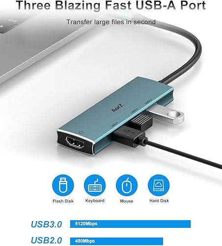 Miniatura 3 de Base para cubierta de vapor, estación de acoplamiento 6 en 1 para cubierta de vapor con HDMI 4K a 60 Hz, Gigabit Ethernet, 3 USB-A 3.0 y puerto