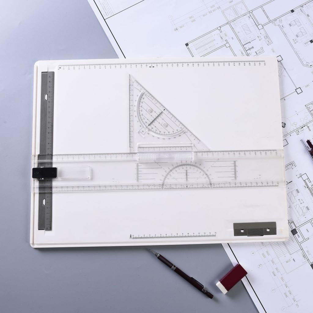Mesa de Dibujo Cuadrada en T, Mesa de Dibujo Ajustable A3