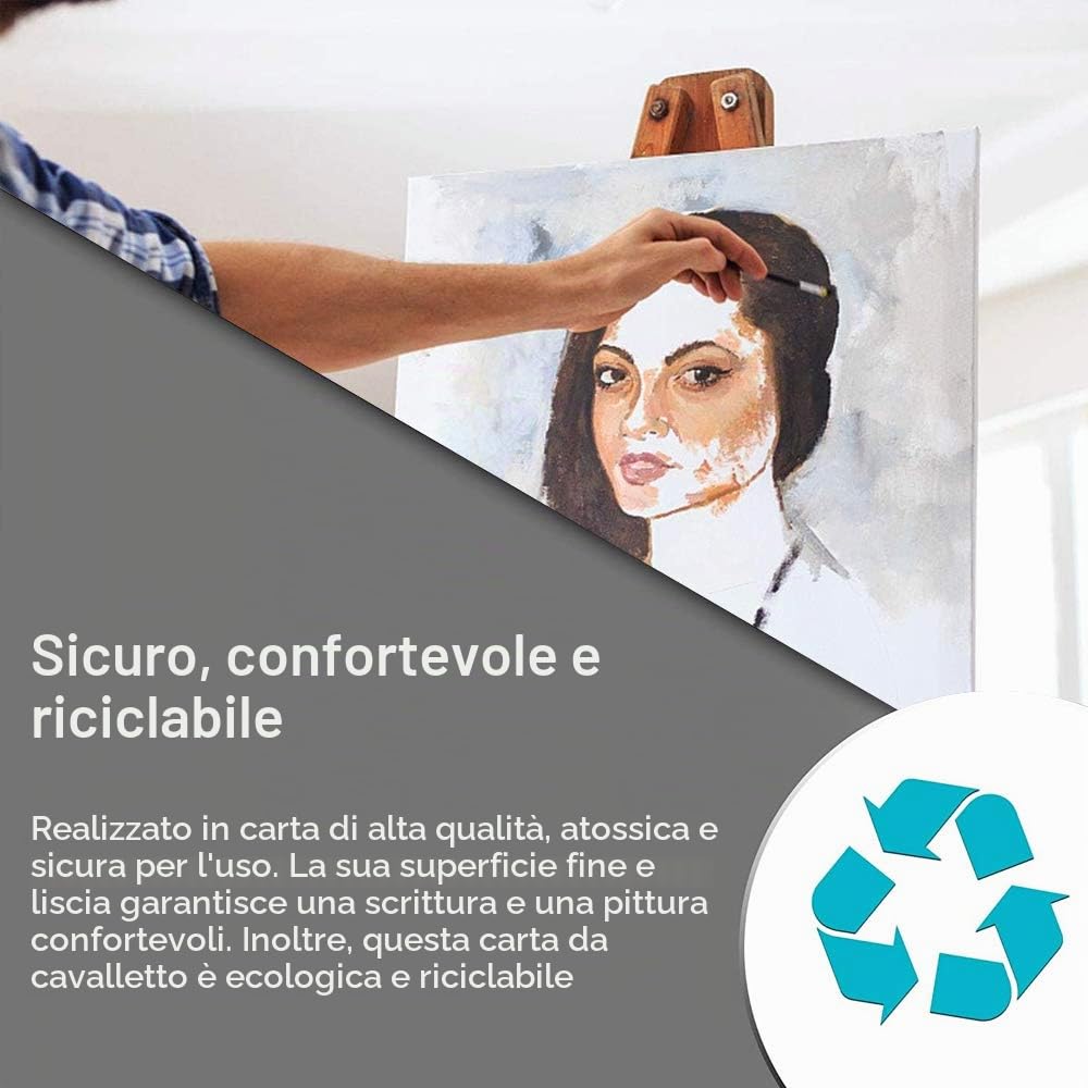 WANTOUTH Rotolo di Carta da Disegno Bianca da Cavalletto Schizzo 44cm*10m Rotolo di Carta Artistica da Disegno per Pittura Artigianato