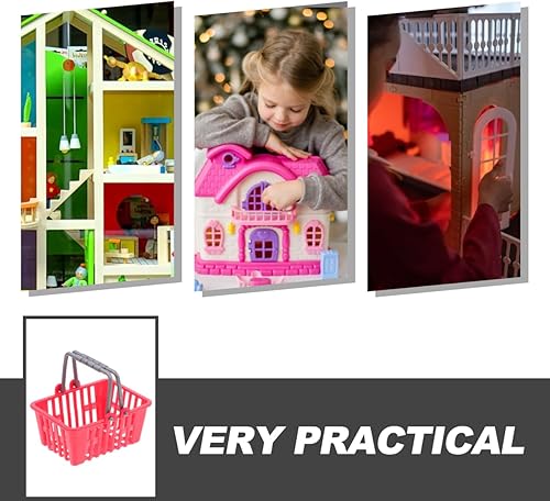 Miniatura 10 de Toddmomy 20 unidades de mini cesta de la compra, cesta pequeña de la compra al por menor, cesta de comestibles con asas para niñas de 4 a 5 años