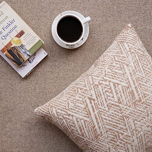 Kema Decorative Cotton Textured Linen Square Throw Pillow Cases 20 By 20 Inch Protectors Cushion Covers For Sofa Natural Beige Linen 20X20 Inch Pack Of 2 #TOP1