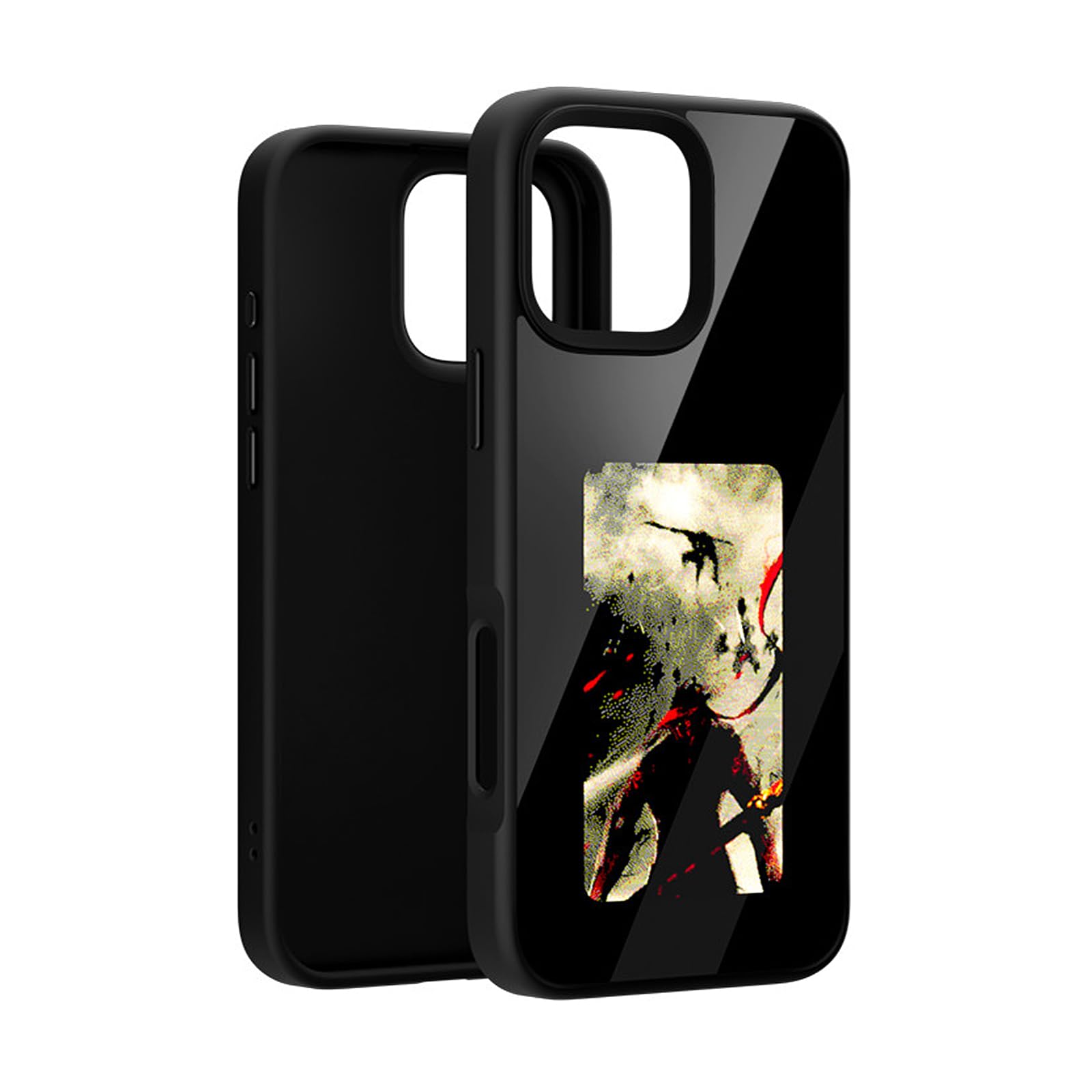 QSM Custodia per iPhone 16 Pro MAX E-Ink, con proiezione fotografica personalizzata per visualizzare istantaneamente le foto sul retro del display dell'inchiostro (nero, per iPhone 16 Pro Max)