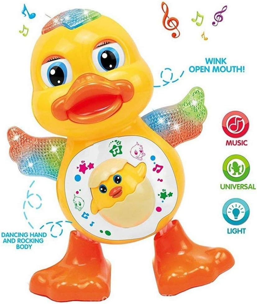 MWT TOYZ Cute Dancing Toy with Reflected 3D Lights and Wonderful Music Battery Operated (Dancing Duck)