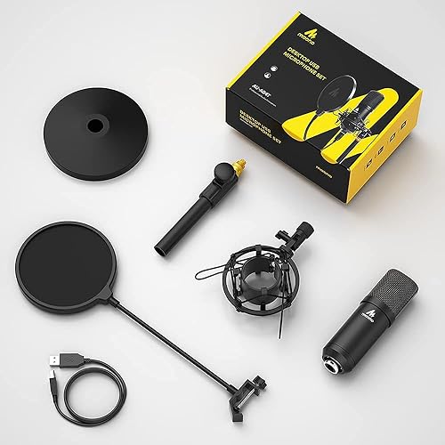 Miniatura 6 de MAONO Kit de micrófono USB 192KHZ24BIT AU-A04T PC condensador podcast streaming cardioide Mic Plug & Play para computadora, YouTube, grabación de
