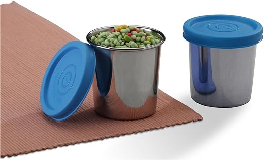 SignoraWareNano Stainless Steel Round Container | Airtight &amp; Leakproof | Retain freshness | Space Saving | Ideal for Stori...