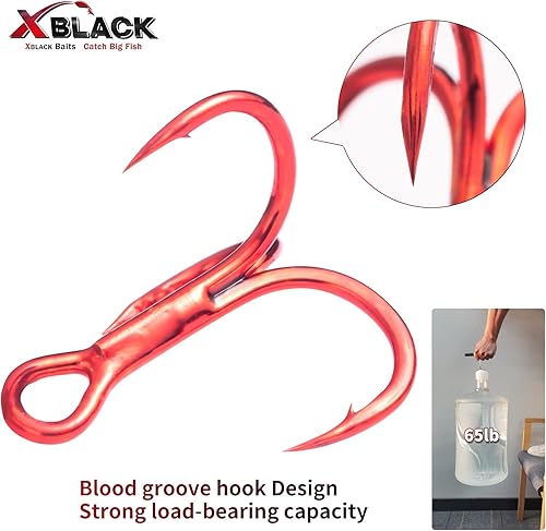 Miniatura 10 de XBLACK Juego de 5 señuelos de pesca para agua salada y agua dulce, XBLACK Baits, atrapa peces grandes
