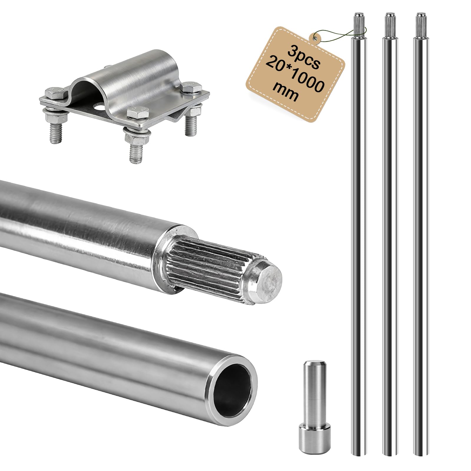 Tiefenerder V4a, 3PCS 1m Tiefenerder Erder Erdung Staberder Ø20mm