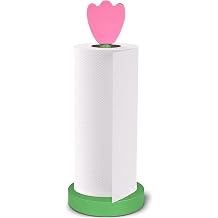 Modern Wooden Paper Towel Holder Stand - Beautiful Flower Design with Anti-Skid Base, Easy No-Tool Assembly for Kitchen Countertop, Bathroom, Office - Natural Home Decor