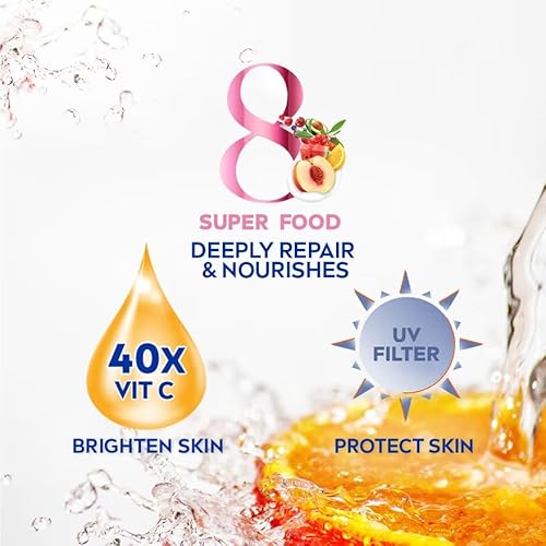 Nivea 300523 Extra Bright Radiant & Smooth 8 Super Food 40X Vitamin C Body Lotion Uv Filter thumb #6