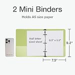 Oxford Mini View Binders, 1" Round Rings, Small Binders for School or Office, Holds A5 Size Paper, 2 Clear Pockets, PVC-Free, Non-Stick, 5.5 x 8.5 inches, Holds 225 Sheets, Green, 2 Pack (1017046)