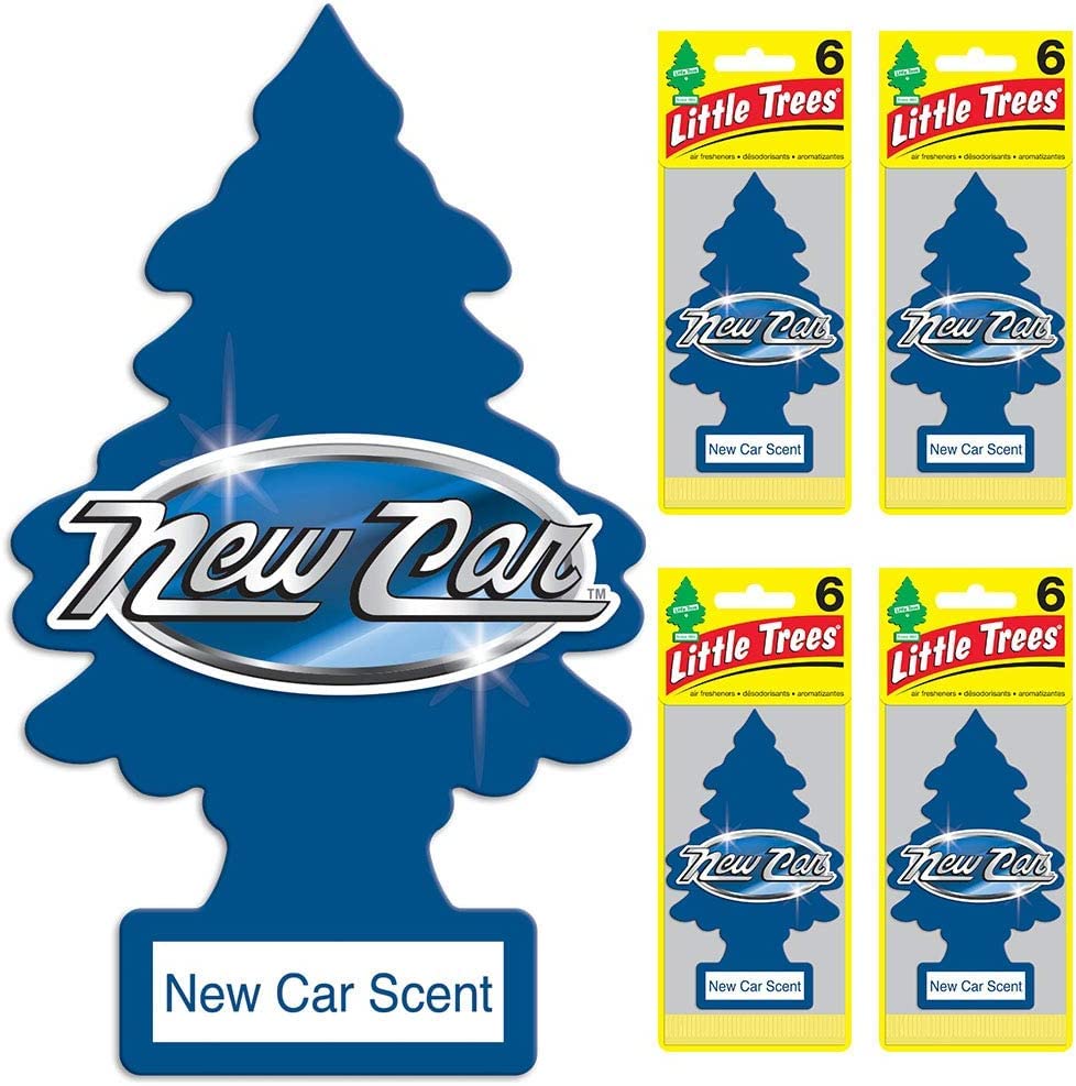 Image of Little Trees New Car Scent Air Freshener (Pack of 4) | Tree-Shaped Hanging Design | Ideal For Car, Home, Wardrobes etc | Imported from USA