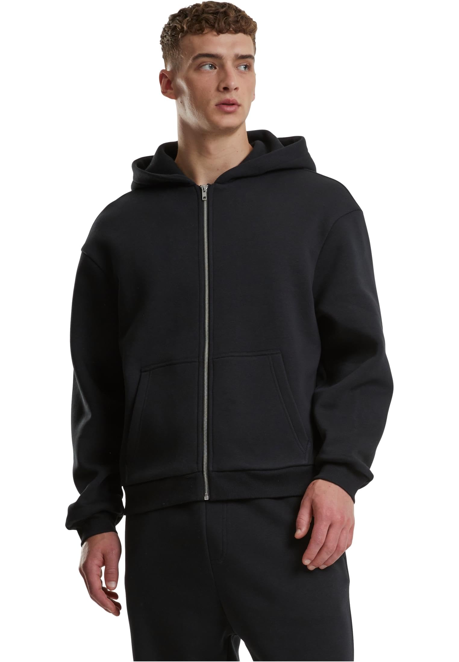 Urban Classics Fluffy Zip Cardigan, black, XS