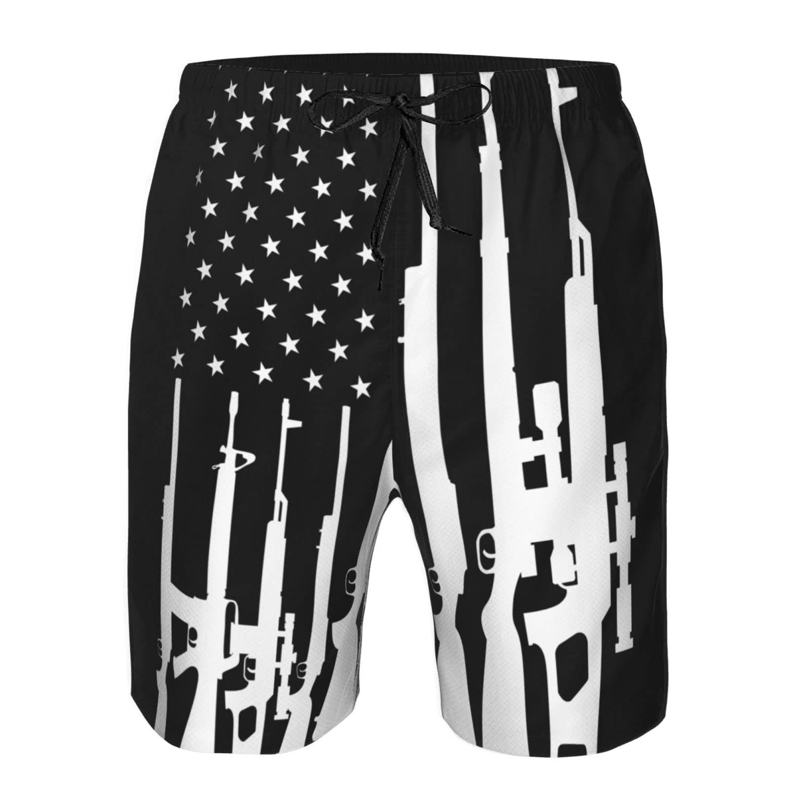 SARA NELLAmerican Flag Mens Swim Trunks Quick Dry Board Shorts with Mesh Lining, Breathable Shorts Swimwear Bathing Suits