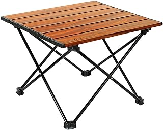 ROCK CLOUD Portable Camping Table Ultralight Aluminum Folding Beach Table Camp for Camping Hiking Backpacking Outdoor Picnic, Wood Grain