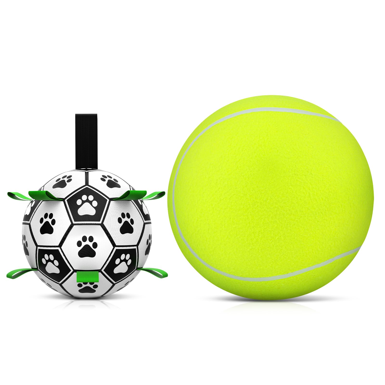 QDAN 2 Pack Soccer Tennis Ball for Dogs 6 Dog Balls 9 5 Tennis Balls Herding Ball for
