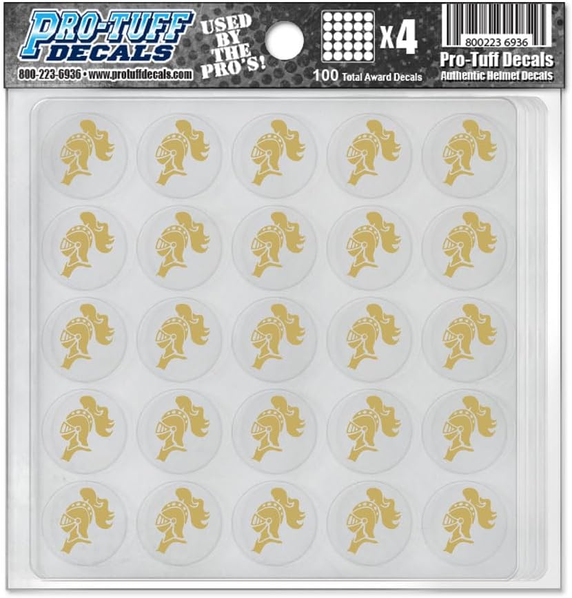 Miniatura 7 de Knight Award - Calcomanías de vinilo grueso de 1-18 pulgadas de diámetro (100 calcomanías) de grado profesional, para fútbol, hockey, béisbol