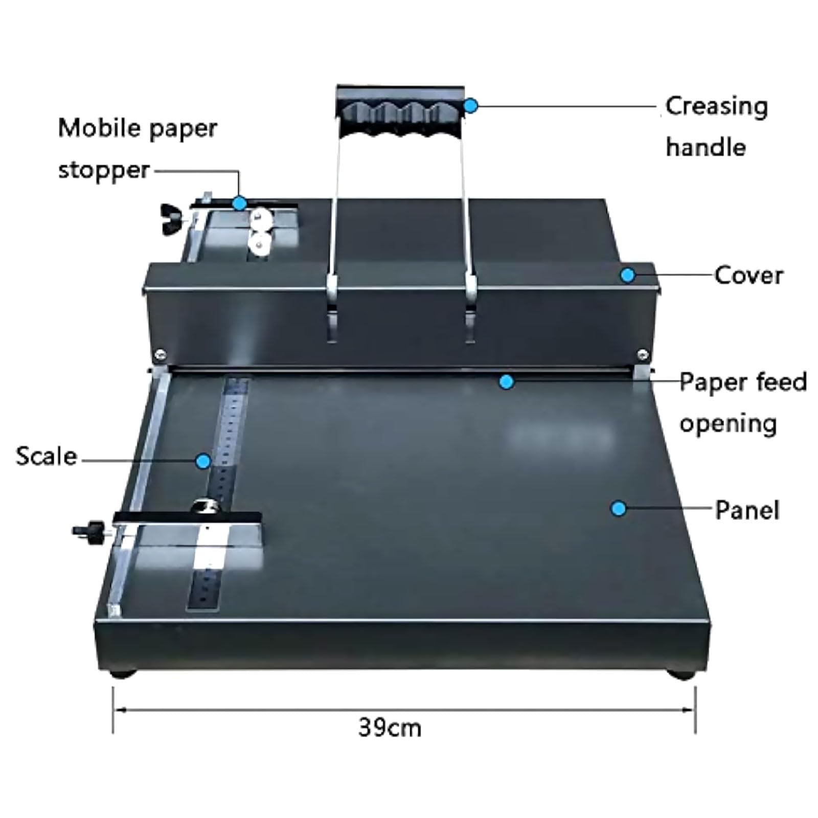 Máquina manual de origami, máquina plegable de papel de 450 mm y máquina de hendidura para proyectos de cartón y papel, resistente compatible con A3/A4
