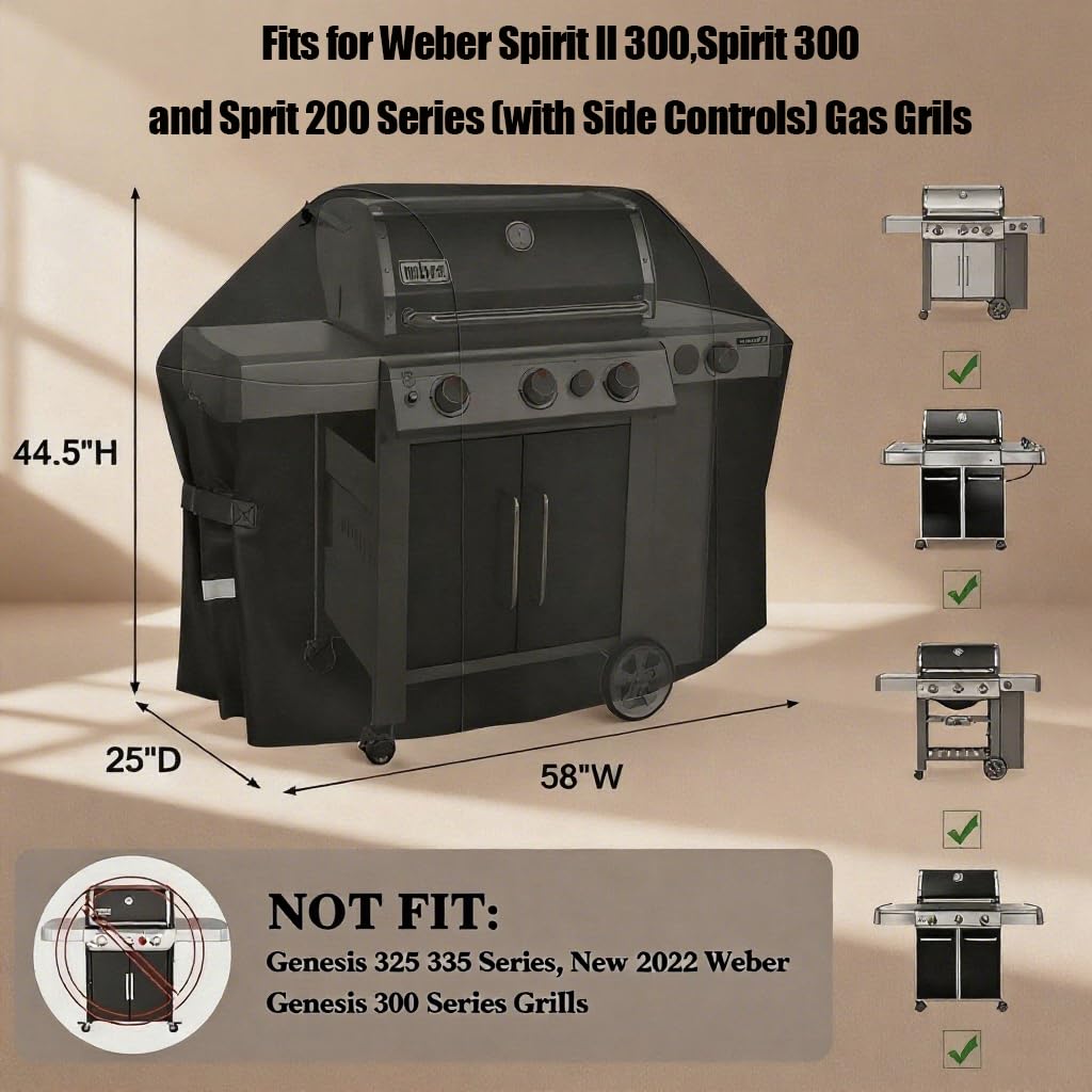 Housse de Barbecue 600D résistante imperméable Anti-UV pour Weber Genesis II LX série 300