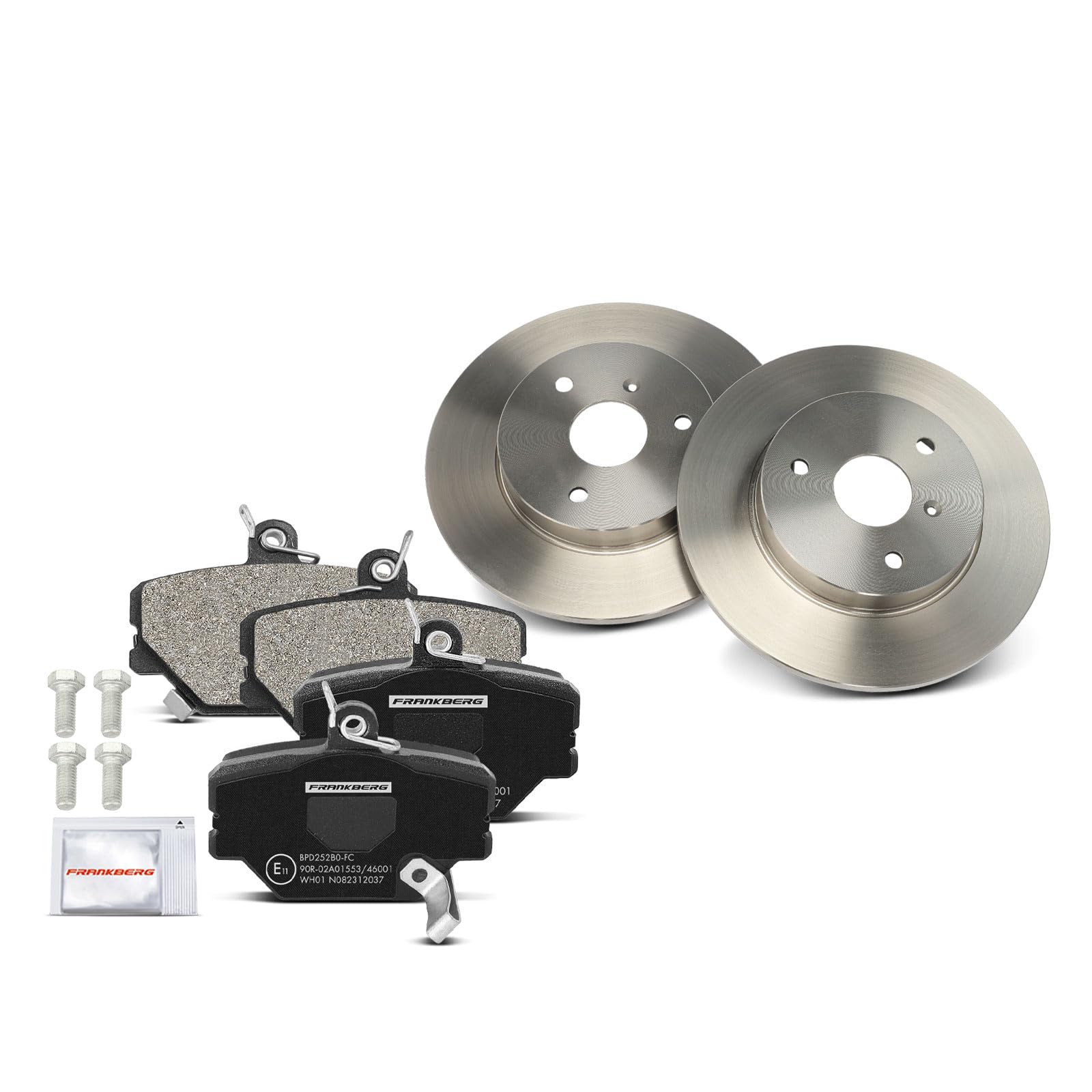 Frankberg 2x Bremsscheiben + 4x Bremsbeläge Vorne 4514210210 | Kompatibel mit Crossblade 450, Cabrio 450, Fortwo Coupe 451, Fortwo Coupe 450, City-Coupe 450, R.o.a.d.s.t.e.r Coupe 452
