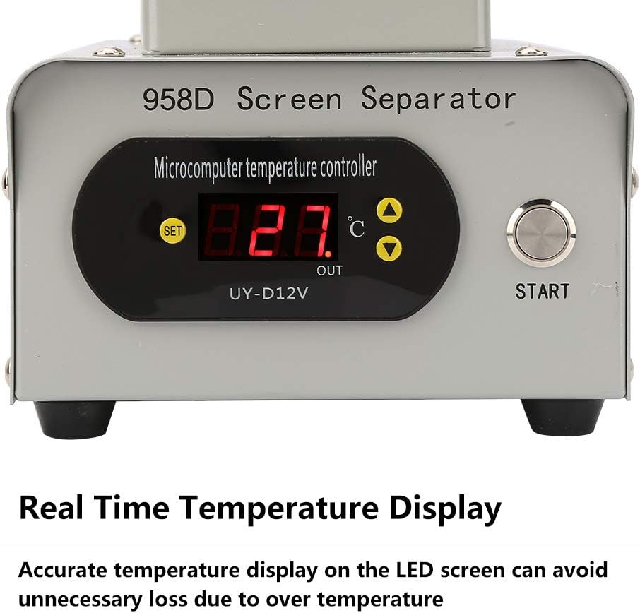 LCD Screen Separator Machine with Dual Vacuum Pump for Mobile Device Repair - 7 Inch Aluminum Oxide Heating Plate - PID Temperature Control System and Real Time Digital Display