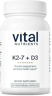Vital Nutrients Vitamin D3 + K2 | 2000 IU | Vitamin D3 K2 Supplement | Vitamin D Complex for Healthy Calcium Levels, Muscle & Bone Health | Gluten, Dairy, Soy Free | 60 Capsules