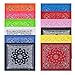 Alotpower 12 Pack Cotton Bandanas with Different Colors for Daily Life