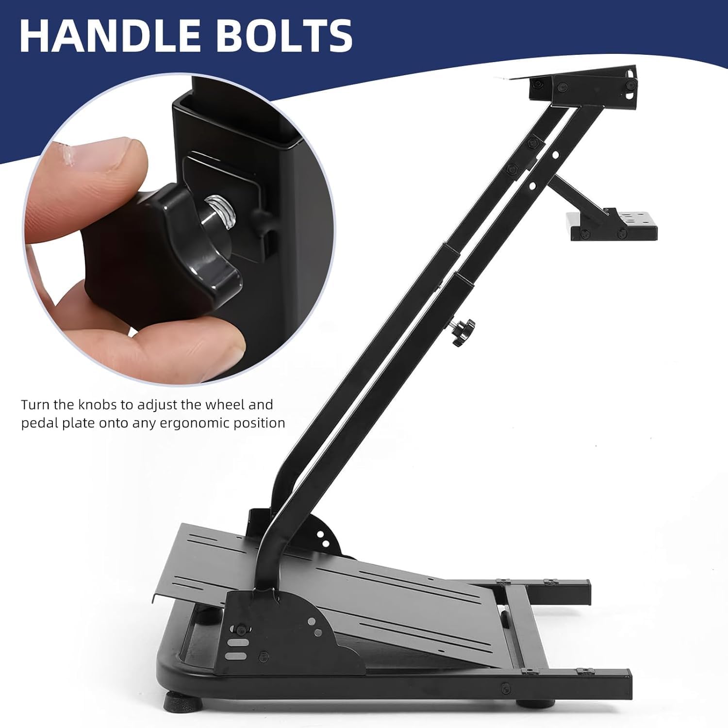 Racing Wheel Stand Height Adjustable, Steel, For Logitech G25/G27/G29/G920, Gaming/Racing