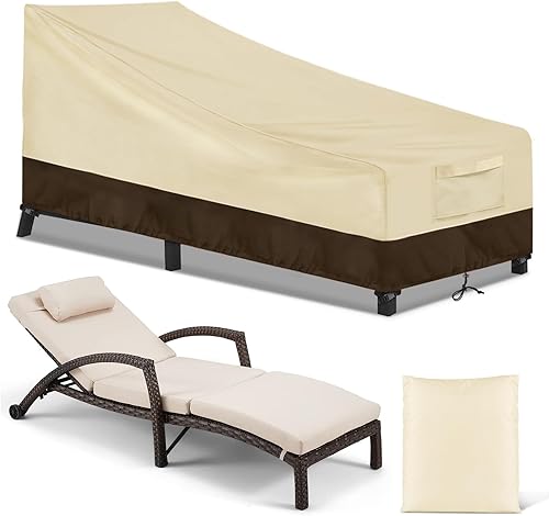 Wanocean Funda para tumbona impermeable al aire libre, funda para silla de salón para muebles de patio, resistente, resistente a los rayos UV y a la