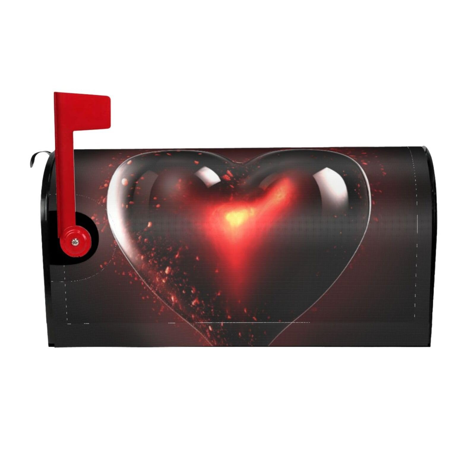 Heart Mailbox Covers Magnetic Wraps Post Letter Box Cover Garden Home Decor 21x18 in