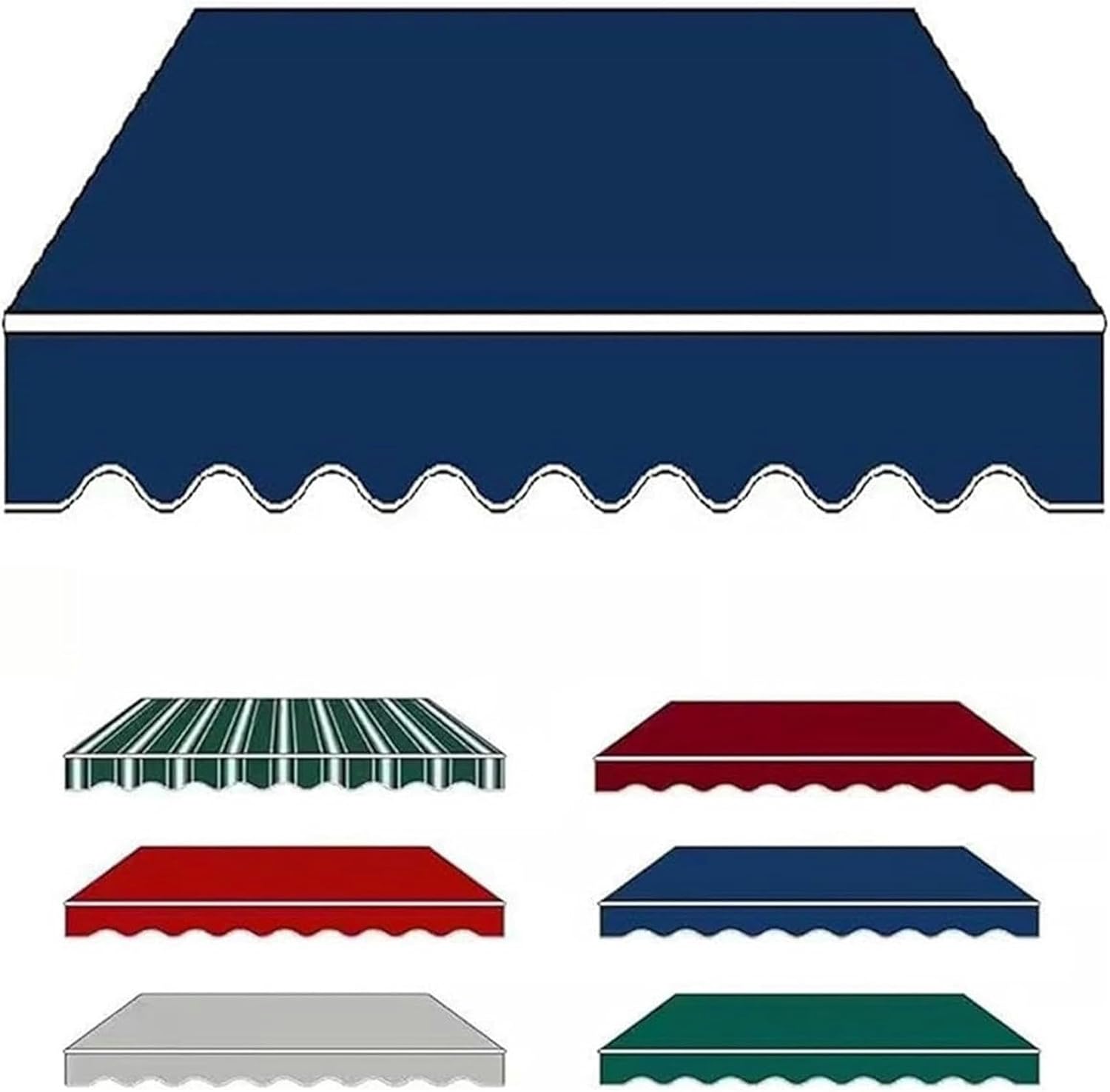 AMNOOL Retractable Patio Awning Fabric Replacement (Fabric Only) 280g Polyester Cloth Sunshade Canopy Cover Water Resistant Sun Shade Cover, for Window Door Market Deck -1