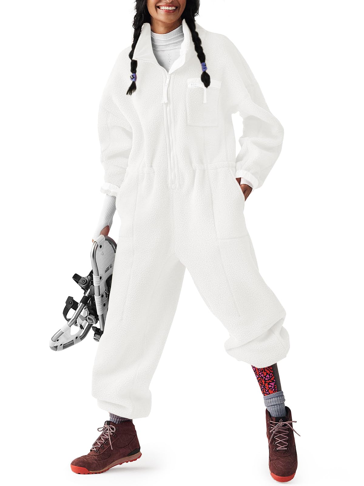 yousify Womens Jumpsuits Fleece Snow Suits Winter Warm Onesie Ski Outfits-picture-36